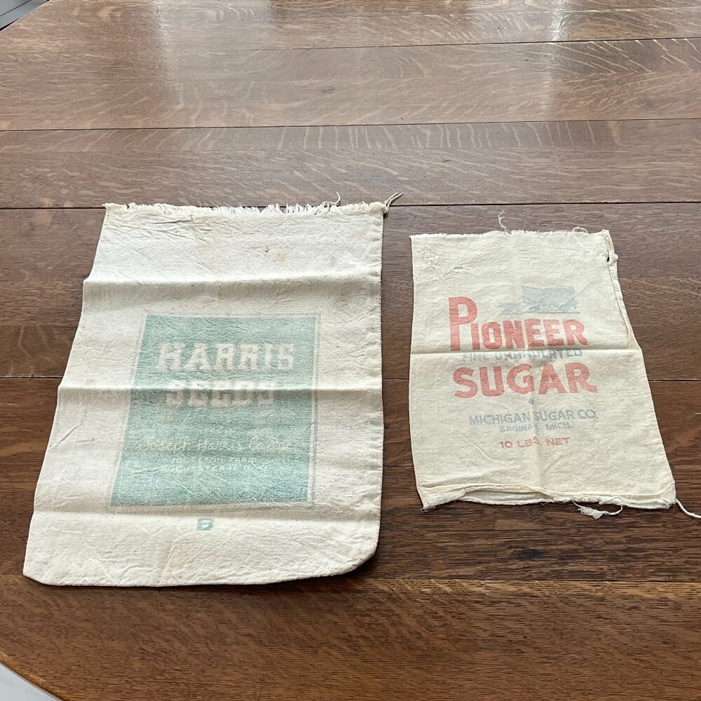 Vintage Fabric Seed & Sugar Bag Sack